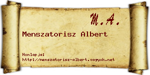 Menszatorisz Albert névjegykártya